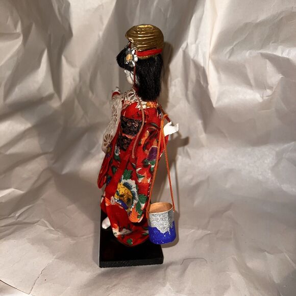 Vintage Shiokumi JAPANESE DOLL On Base 6" Tall Made In Japan - Picture 9 of 12